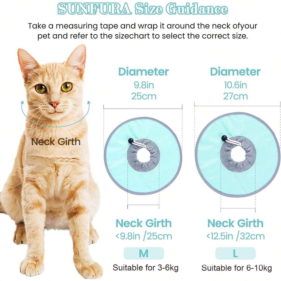1pc Pet Elizabethan Collar Fabric Cone Elizabeth Collar For Cats And Dogs Adjustable AntiBite