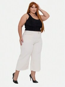 Plus Size Jeans - 白色 - 查看 4