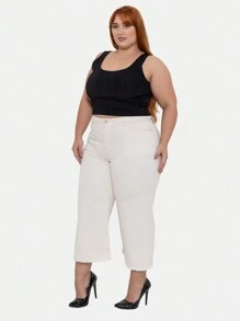 Plus Size Jeans - 白色 - 查看 3