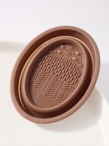 1 bát đựng cọ trang điểm bằng silicon gấp gọn - Dụng cụ vệ sinh di động Etercycle dành cho cọ, bông phấn và mút trang điểm, quà tặng kèm theo. - Cà phê nâu - Xem 3