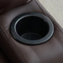 Recliner Armchair For Living Room Push-Back Reclining Chair With Cuphold - Brown - View 7