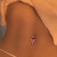 Piercing Falso De Mariposa Rosa Sin Perforación Para El Vientre, Clip De Mariposa Para El Ombligo Sin Perforación, Piercing Falso