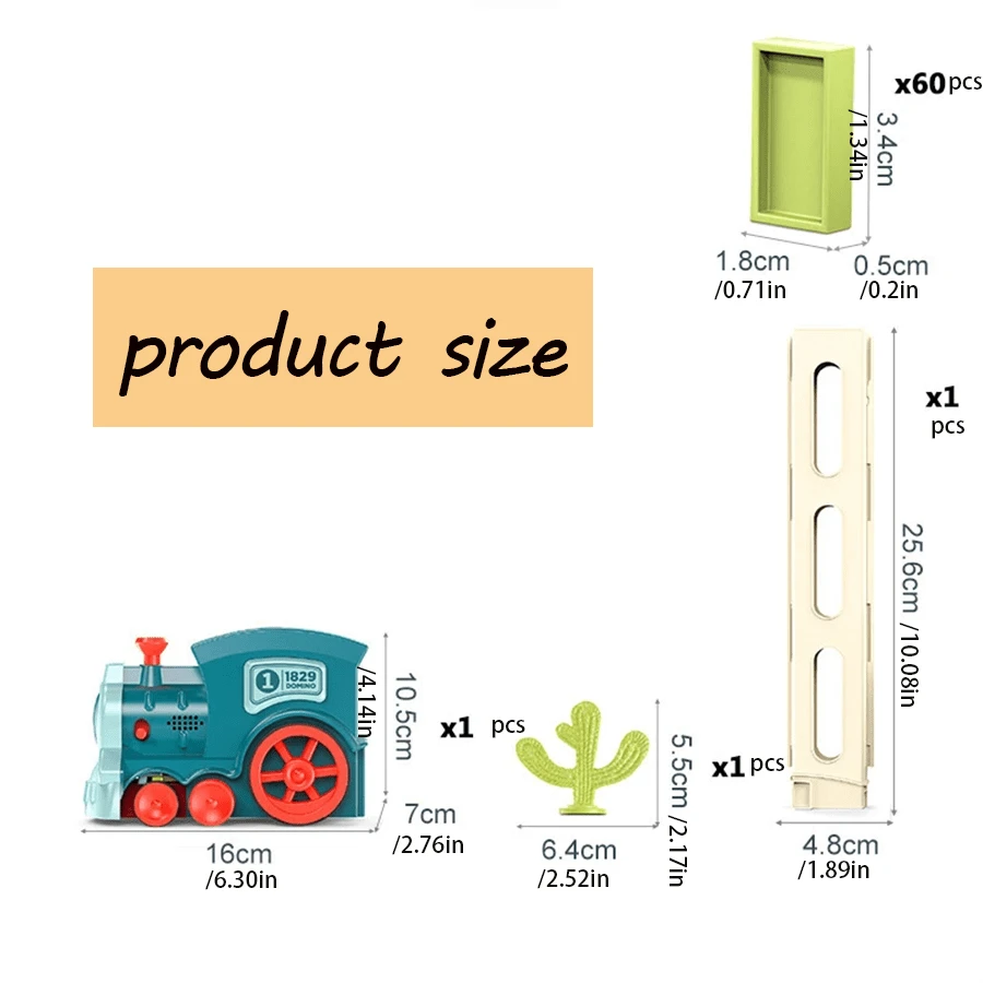 Automatic Domino Laying Train (Battery Not Included) For Easy And Fast