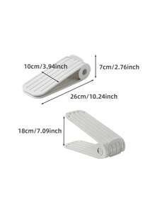 1件家用可调节鞋架鞋子收纳工具节省空间收纳架可调节双层分层鞋托盘放置在鞋柜中节省鞋柜空间纯色简约 - 橘色 - 查看 3