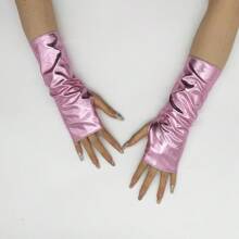 1 Pair Sexy Coated Leather Reflective Tight Bondage Gloves, Suitable For Stage Performance, Party, Couple Play, Etc. - A - View 8
