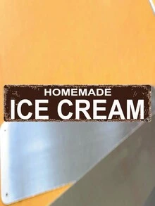 1pc Decor Aluminum Sign Homemade Ice Cream Sign - Kitchen Rustic Custom Metal Street Sign Or Door Name Plate Plaque 40x10cm - A2 - View 1