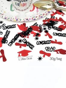 30g/Set Large Capacity Black And Red Decoration For Graduation Party. Festive Table Decoration With Multicolored Confetti For University Graduation And Birthday Celebrations. Five-Color Confetti Popular With Graduates And 2024 Graduation Confetti. - Confetti - View 5