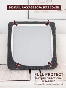 1pc Elastic Thick Sofa Cushion Cover, Dark Grey Anti-Splash All-Inclusive Four Seasons Universal Sofa Cover, Dustproof And Dirt-Resistant, Machine Washable, Suitable For L-Shaped Sofas And 1/2/3/4-Seat Sofas