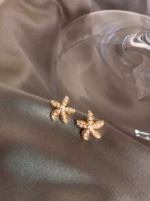 1pair Simple & Versatile Starfish Stud Earrings, Perfect For Women To Wear At Beach, Party Or During Travel - Starfish - View 7
