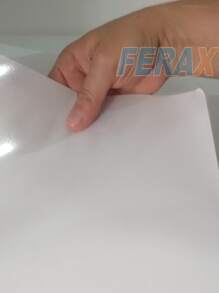 FERAX 50 Folhas Adesivas Vinil Transparente 100% Jato Tinta A4 90g - Papel Vinil