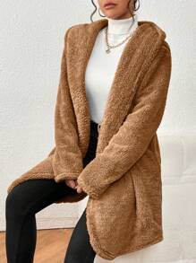 Women Winter Coats - Khaki - View 2