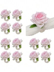1pc/6pcs/12pcs/24pcs Simulation Napkin Rings Western-Style Hotel Mouth Cloth Handmade Creative Mori Style Rose Napkin Holder New Napkin Buckle