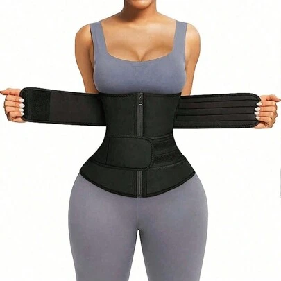 1 件女士腰部训练带、腰部修剪器、桑拿汗蒸腰带、运动腰带、收腹带、腰部瘦身器锻炼腰带适合锻炼、家庭运动和散步