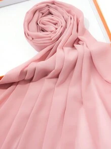 1pc Solid Soft Chiffon Scarf For Daily Casual Life Women Hijab - Multicolor - View 28
