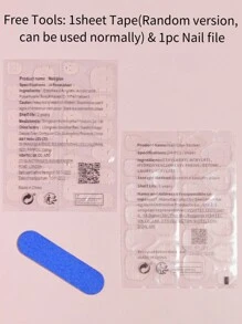 VV MEI JIA ER 24入組杏仁按壓式中號假指甲，全覆蓋亞克力裸粉漸變配可愛心形設計，適用於女性和女孩，含1片膠帶和1個指甲文件，指甲用品 - 彩色 - 查看 4