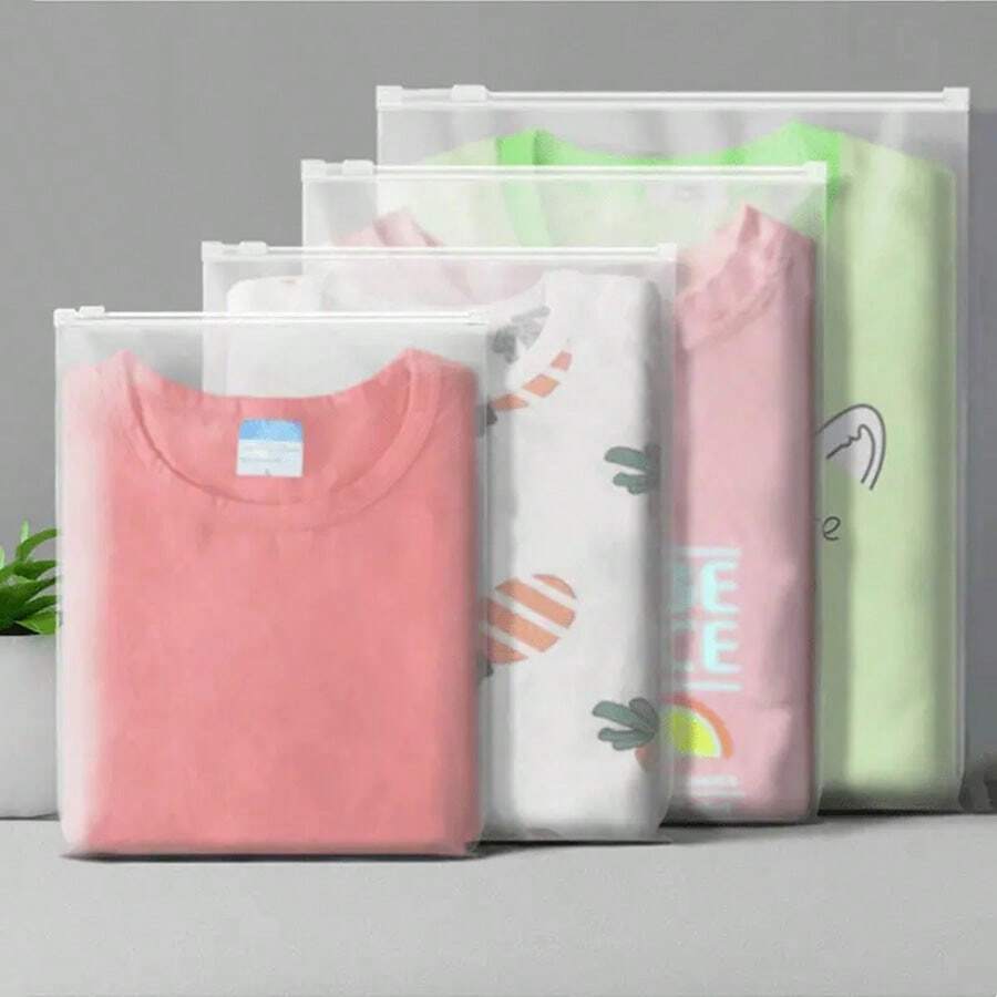 Bolsa De Almacenamiento De Ropa Y Calcetines Con Cremallera Engrosada - Bolsa Portátil De Almacenamiento De Ropa Para Viajes, Bolsa Impermeable Y Reutilizable Para Empaquetar, Accesorio De Dormitorio - Multicolor - Ver 1