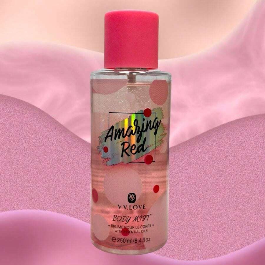 Perfume PARA DAMA, V.V. Love Body Mist Body Corporal CON BRILLA.Sumérgete en un mundo de sensualidad y elegancia - Rojo - Ver 1