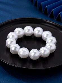 1pc Fashionable Minimalist Personalized Metallic Cool Style & Buddhist Style Ccb Beaded Bracelet - Beaded Bracelet - View 15