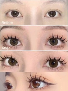 4 Pairs Natural False Eyelashes 0.05mm Thin Hair Lashes Eyelash Curl Eyelash Extension Eye Makeup Tool A01 - Black - View 7