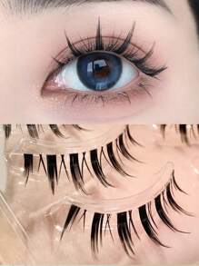 4 Pairs Natural False Eyelashes 0.05mm Thin Hair Lashes Eyelash Curl Eyelash Extension Eye Makeup Tool A01 - Black - View 1