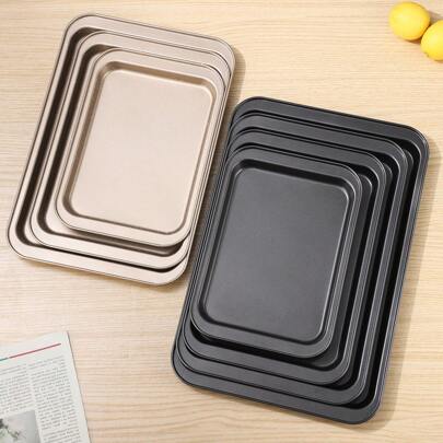 1入組超大碳鋼矩形烤盤，烤箱可用托盤 47.5*31.5cm/42.5*28.5cm/37.5*25.5/31.5*22cm 三種尺寸選擇，適用於戶外燒烤、烘焙蛋糕、麵包、比薩等