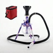 1PC Hookah Set, Spider Tripod With Knapsack Hookah, Spring, Tongs,  Silicone Hose - 11.81 Inch Aluminum Medium Hookah - Pink - View 16