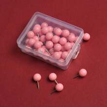 Push Pins For Bulletin Board, Thumb Tacks For Wall, Cork Board, Map, Calendar, Photos, Rose Gold Map Push Pin, Round Head Map Pin, Clear Push Pins, Plastic Head Push Pins, With Storage Box, DIY For Craft Projects, Home Office Organization, Large Size Back To School, Back To School, School Supplies