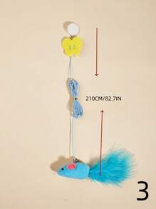 1 Pièce Jouet Pour Chat Avec Plumes De Dinde Et Corde Élastique Pour Jeu Interactif Sur La Porte