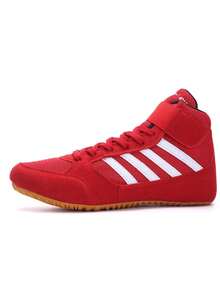 Unisex Four Seasons General Wrestling Shoes With  And Laces For Competition Use - Red - View 2