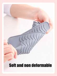 1pc Gray Silicone Hair Curler Heat-Resistant Mat Portable High Temperature Iron Guard, Portable Heat-Resistant Silicone Mat - Grey - View 3