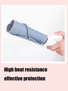 1pc Gray Silicone Hair Curler Heat-Resistant Mat Portable High Temperature Iron Guard, Portable Heat-Resistant Silicone Mat - Grey - View 4