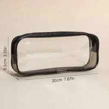 1 pièce Sac de rangement transparent pour pinceaux de maquillage - Étui à crayons imperméable en PVC avec fermeture à glissière pour voyage, maison et bureau - Organisez et protégez votre sac de maquillage et vos pinceaux de maquillage,trousse de toilette