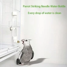 1pc Bird Water Dispenser Parrot Waterer Automatic Bird Water Feeder For Medium Birds Parakeet  (Small) - White - View 5