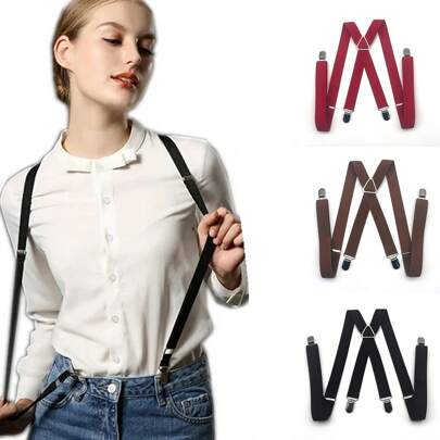 1pc Women's Adjustable 2.5cm Wide Suspender Belt With 4 Clips, Clothing Accessories