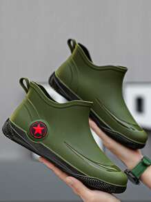 Botas De Lluvia Para Hombre, A La Moda, Simples, Impermeables, Antideslizantes, De Fácil Calce, Para Agua Potable Protectoras De Medio-alta Altura-[¡un Elemento Imprescindible Para Los Entusiastas De La Pesca!] - Ver 4