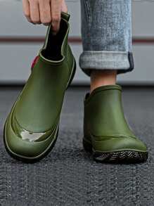 Botas De Lluvia Para Hombre, A La Moda, Simples, Impermeables, Antideslizantes, De Fácil Calce, Para Agua Potable Protectoras De Medio-alta Altura-[¡un Elemento Imprescindible Para Los Entusiastas De La Pesca!] - Ver 6