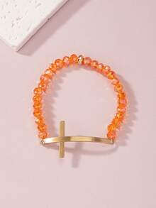 1 Miếng Đúng mốt Tối giản Đầy màu sắc Hạt thủy tinh & Kim loại Bùa chéo Vòng tay Đối với Bất kì cơ hội - vòng tay đính cườm - Xem 21