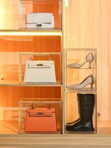 1pc Rectangular Transparent Storage Box, Dust-Proof Display Cabinet For Collectibles, Shoes, Bags, Dolls And Cosmetics