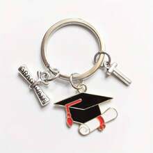 Llavero colgante de aleación de graduación de doctorado, regalo de graduación de bachiller, regalo de último año de secundaria, accesorio de coche, dije para bolso, recuerdo escolar