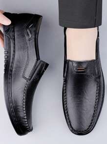 New Handmade Men's Genuine Leather Loafers, Slip-On Floral Print Casual/Business Shoes With Round Toe, Flat Heel And Rubber Sole