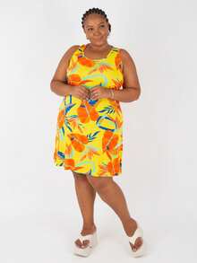 Plus Size Dresses - Gold - View 2