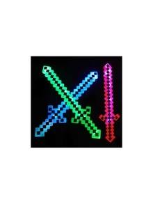 Light-Up & Sound-Making Pixel Sword/Mosaic Sword For Gaming Toy Wholesale - Multicolor - View 5