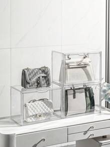 1pc Rectangular Transparent Storage Box, Dust-Proof Display Cabinet For Collectibles, Shoes, Bags, Dolls And Cosmetics