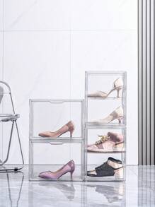 1pc Rectangular Transparent Storage Box, Dust-Proof Display Cabinet For Collectibles, Shoes, Bags, Dolls And Cosmetics