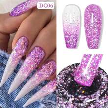 Xeijayi 6色閃光亮片凝膠指甲油套裝,半永久性和可浸泡性,針對家庭和美甲沙龍使用的led藝術工具,聖誕禮物選擇 - 彩色 - 查看 14