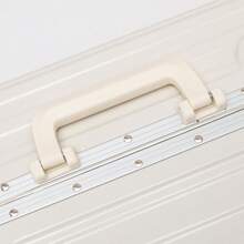 High-Quality Aluminum Frame Luggage, Scratch-Resistant Travel Suitcase With Large Capacity And Combination Lock Bag For School School Accessories School Stuff - White - View 6