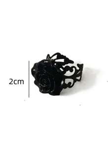 1 pieza Anillo ajustable estilo gótico con rosa roja decorativa para mujer, San Valentín, Mamá, Madre, Día de la Madre, Regalo