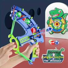 1pc Blue Elastic Bow And Arrow Set With Sticky Balls, Magic Balls And Elephant Target, Great For Outdoor Shooting Games, Parent-Child Interaction Toys For Boys And Girls Aged 4-6, Indoor Archery Shooting With Sticky Balls