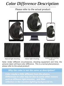 Synthetic Short Ponytail Black 6-Inch Bun Hair Comb Clip Hair Bundle Adjustable Drawstring Ponytail Synthetic Hair Piece Female Extension