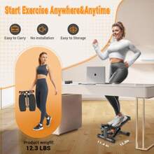 Steppers For Exercise At Home,Adjustable Height Mini Stepper With Resistance Bands,Stair Stepper With 330lbs Loading Capacity,Twist Stepper Portable Exercise Equipment For Full Body Workout - Black - View 8